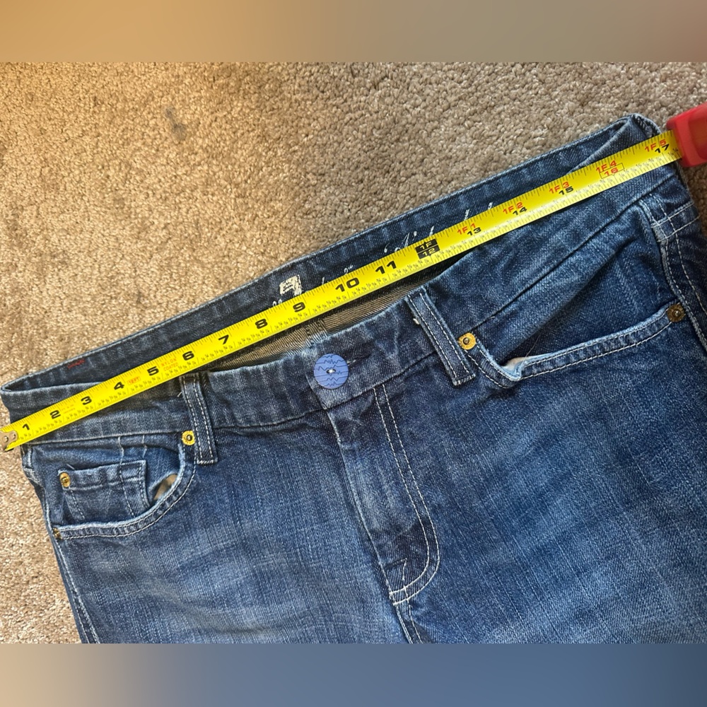 7 For All Mankind Dark Blue Flare Jeans - Picture 8 of 15